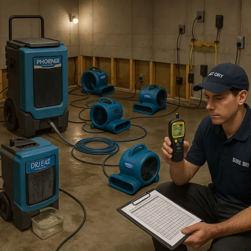Structural Drying and Dehumidification process in Union Parish, LA